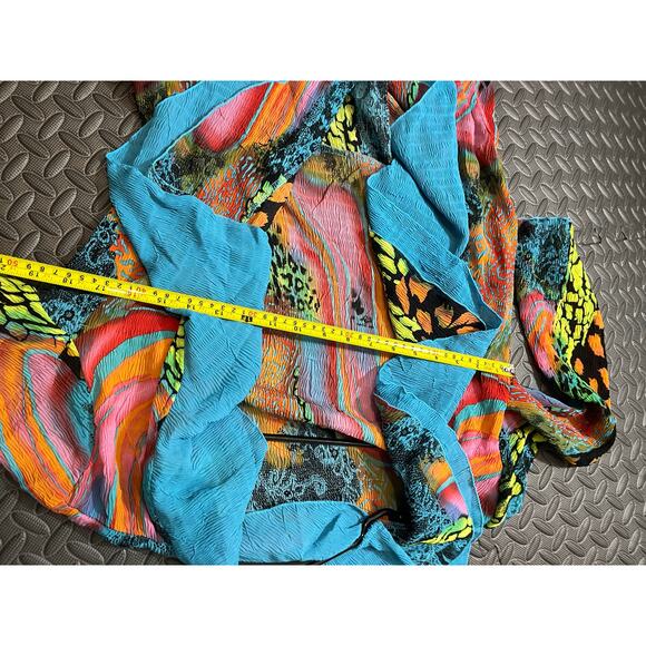 Rossi Roma Italy Womens Cardigan Animal Print Sea Abstract Fairy Art Size Medium - Picture 6 of 8